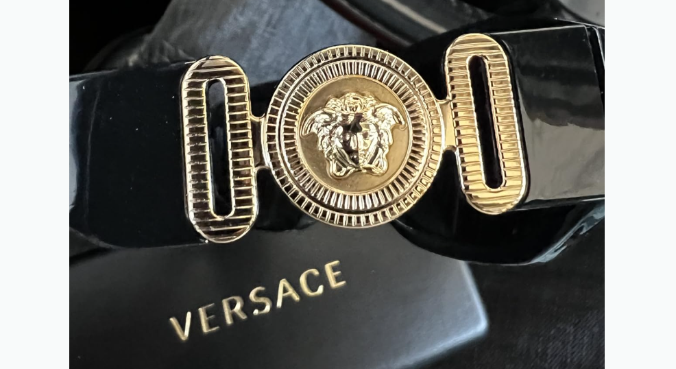 Versace sunglasses with bold golden logo, Leo gifts